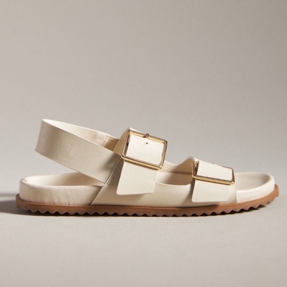 Anthropologie Women’s Square Buckle Slingback Sandals Size 6 - Picture 1 of 5